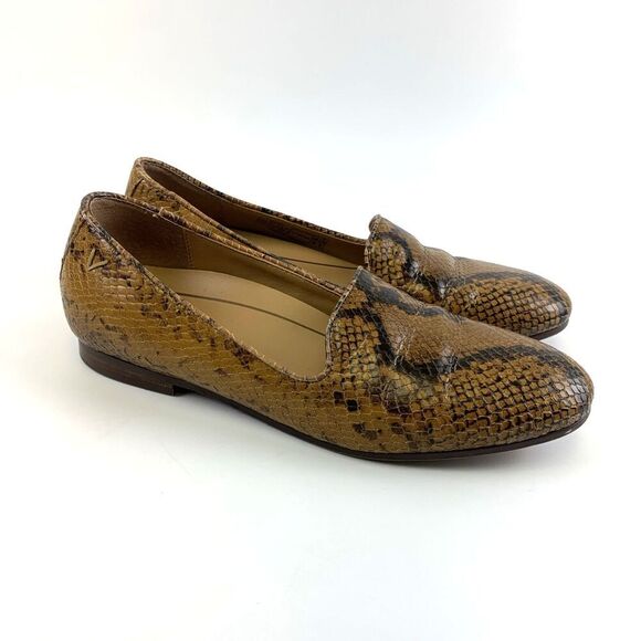 Vionic Willa Loafer Boa Brown Snakeskin Leather Slip On Comfort Flat Womens 6.5 - Picture 2 of 12